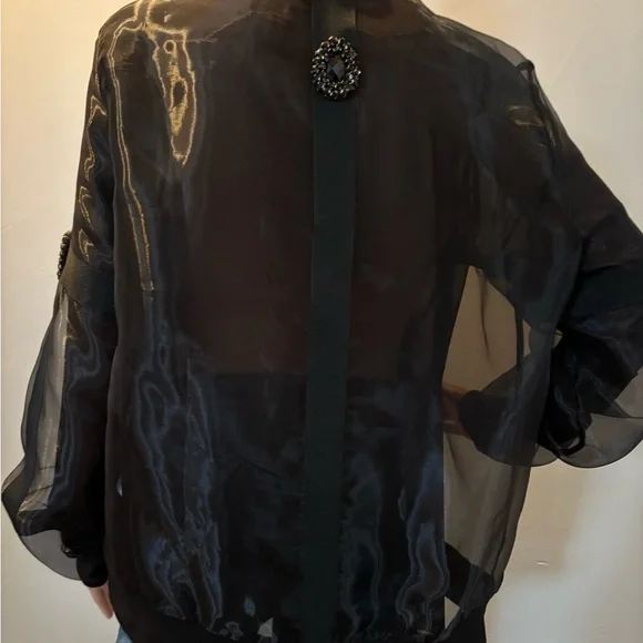 Jane & John by Tricotto Sheer Jacket w Vintage Rhinestones XL - Picture 14 of 14